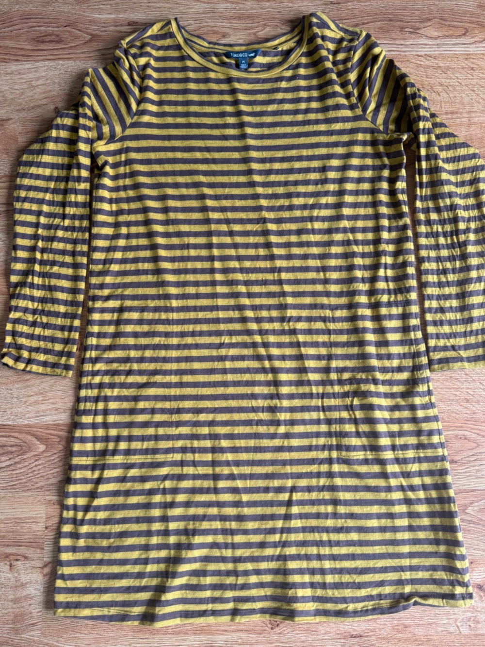 Carve Striped Yellow and Brown Long Sleeve Tunic/dress